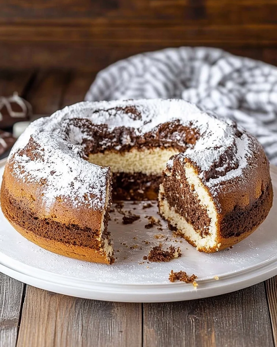Torta Marmorizzata al Cioccolato e Vaniglia