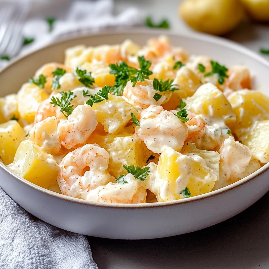 Insalata di patate e gamberi