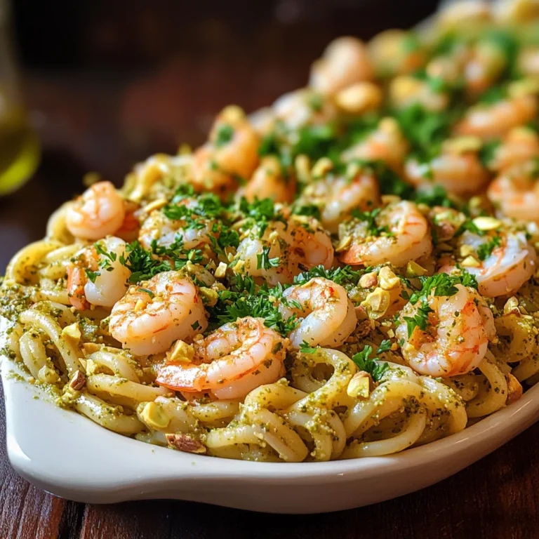 Pasta con gamberi e pistacchio