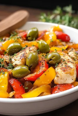 Pollo con peperoni e olive