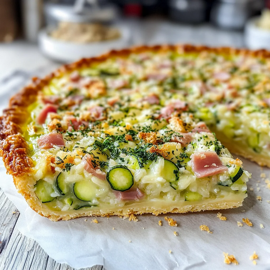 Crostata di riso con prosciutto cotto stracchino e zucchine