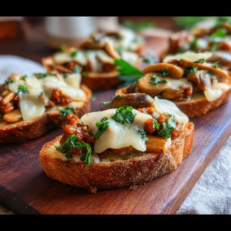 Crostini con salsiccia e funghi