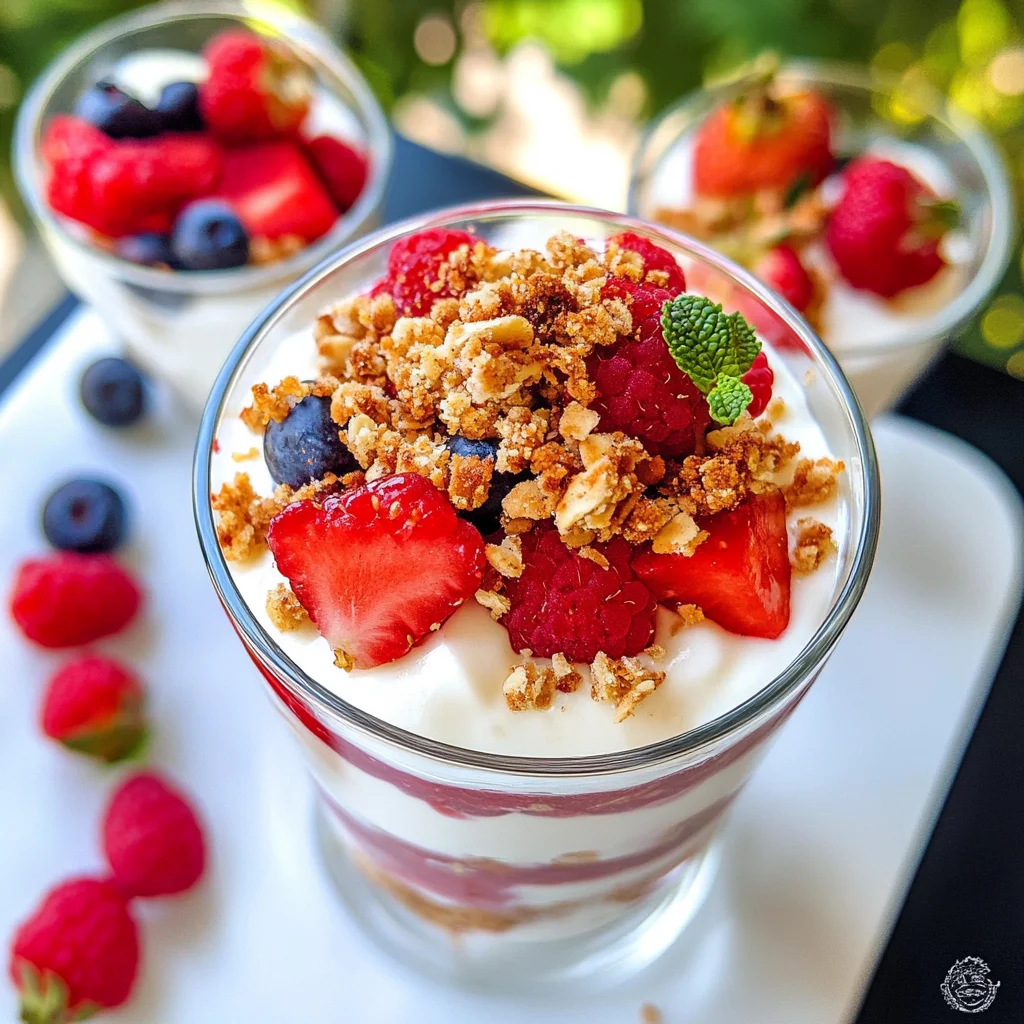 Mousse di yogurt e crumble ai frutti rossi