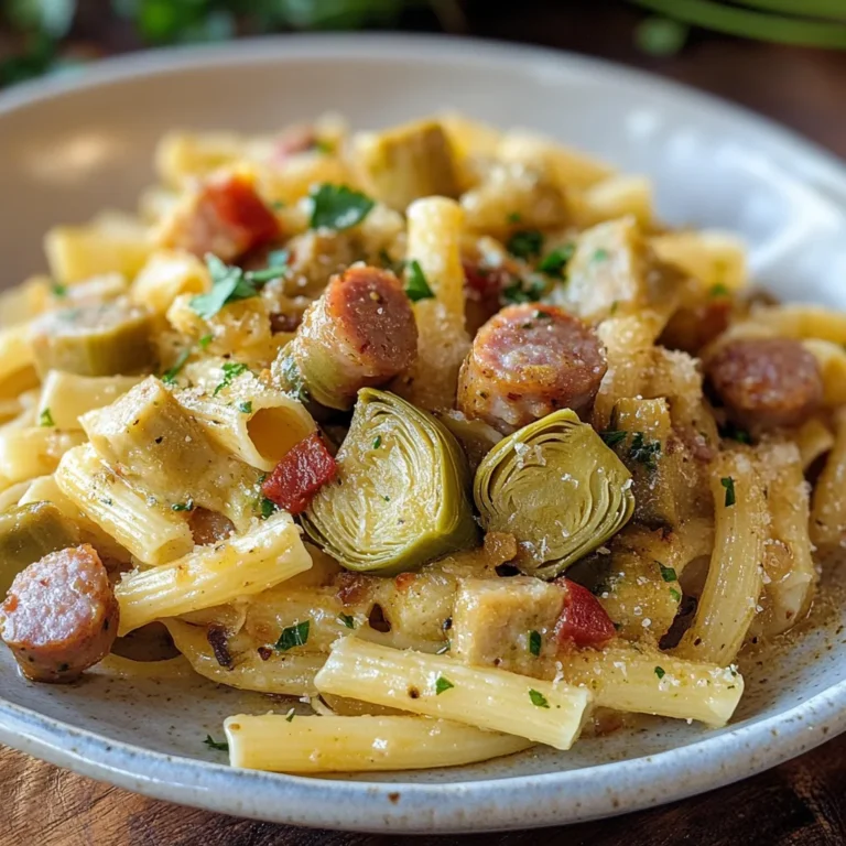 Pasta con carciofi e salsiccia