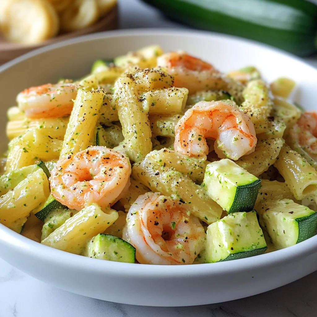 Pasta con gamberi e zucchine