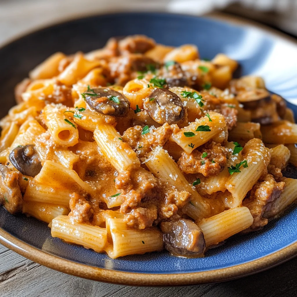 Pasta salsiccia e funghi