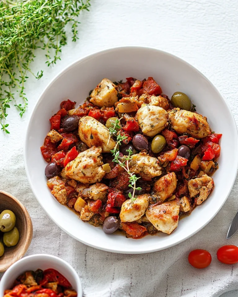 Pollo con olive e pomodorini