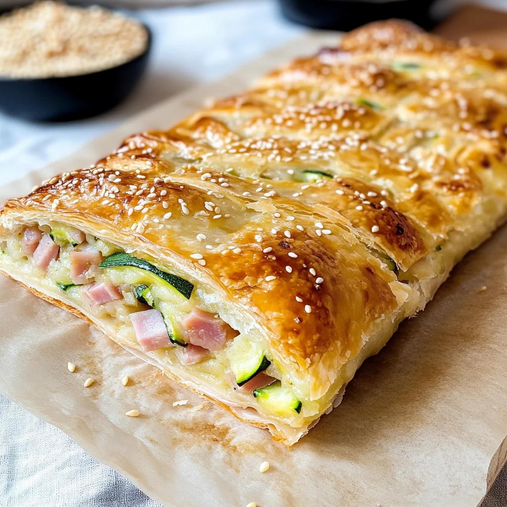 Strudel salato zucchine e prosciutto