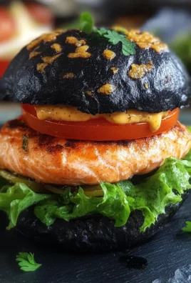 Burger di salmone e carbone