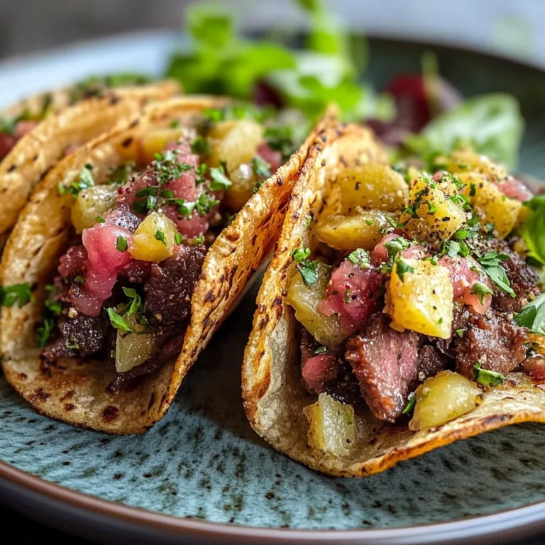 Mini tacos di scamone e panzanella