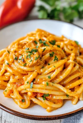 Pasta con crema di peperoni e tonno