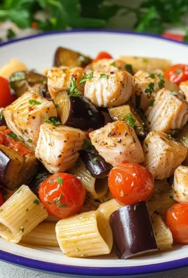 Pasta con melanzane e pesce spada