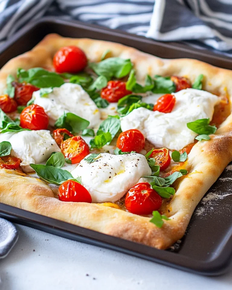 Pizza con burrata e pomodorini confit