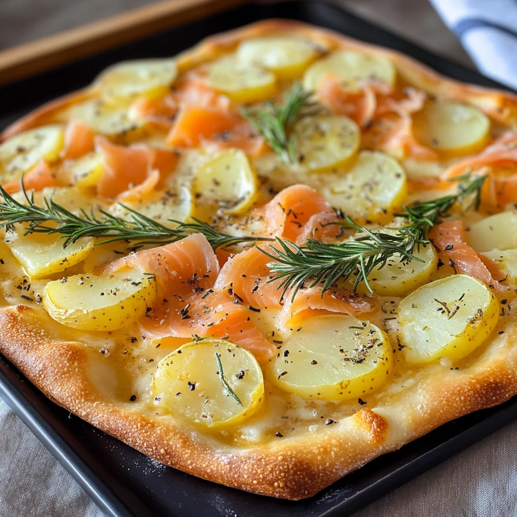 Pizza con patate e salmone