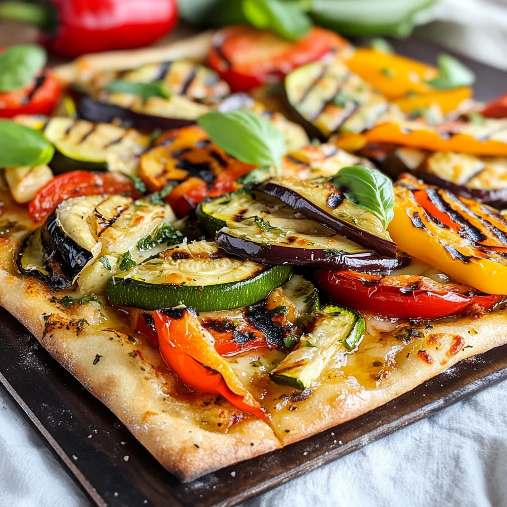 Pizza con verdure grigliate