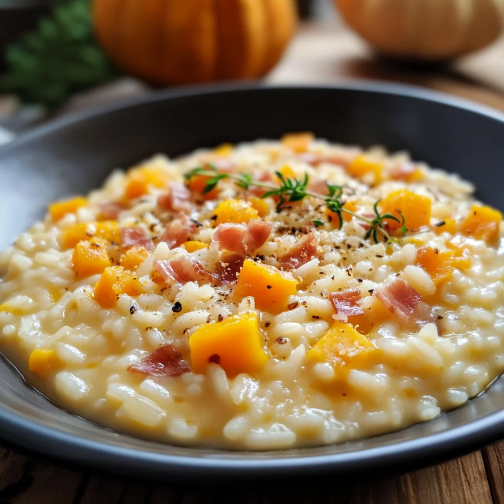Risotto zucca e speck