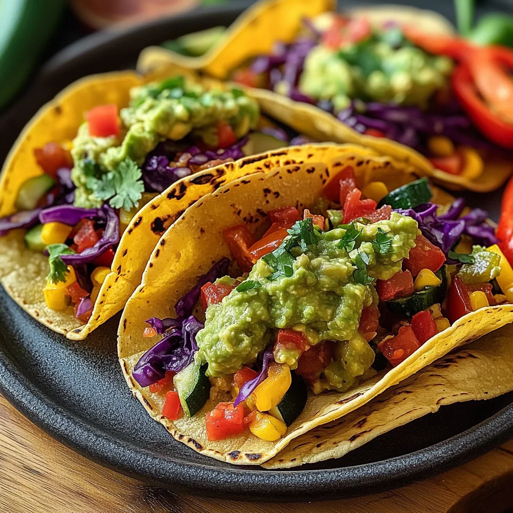 Tacos con guacamole e verdure