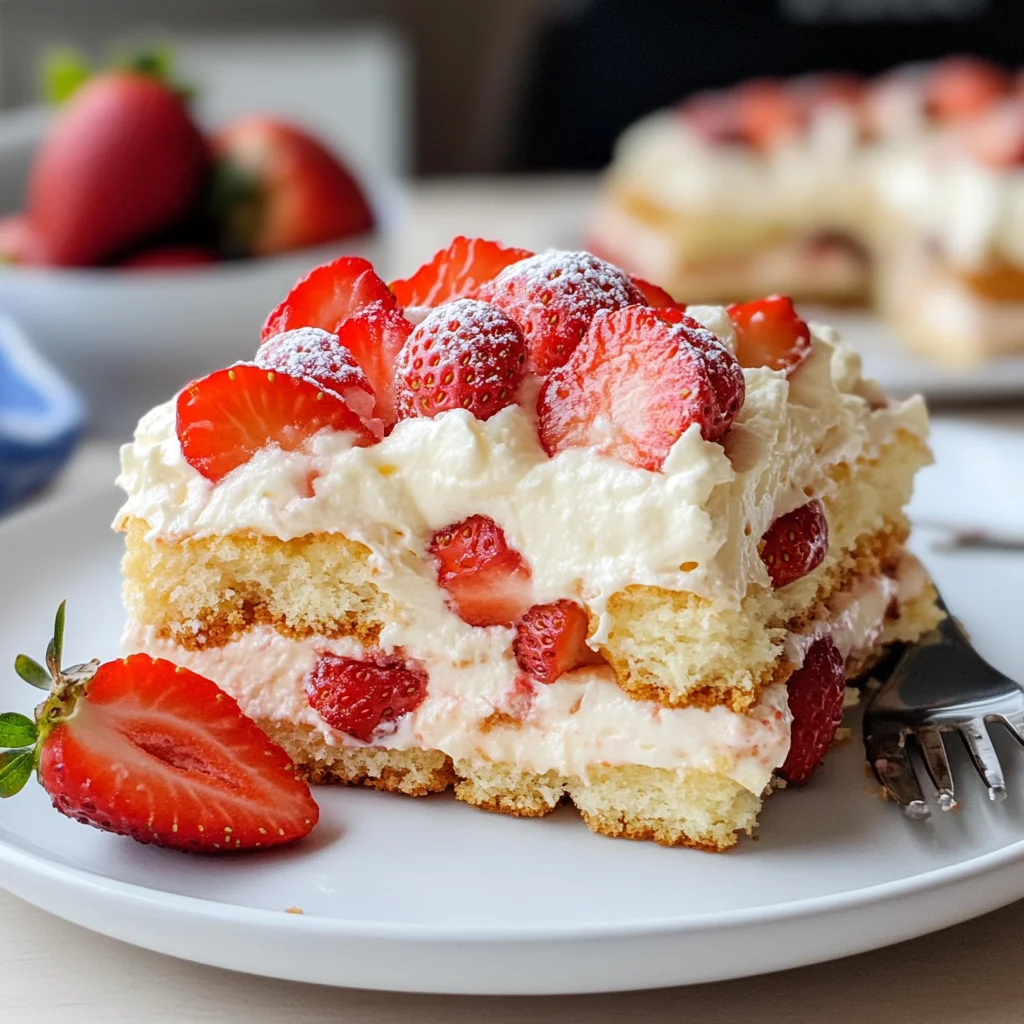 Tiramisù fragole e crema chantilly