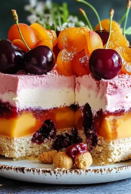 Torta gelato ciliegie albicocche