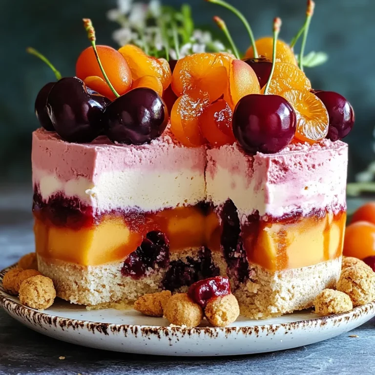 Torta gelato ciliegie albicocche