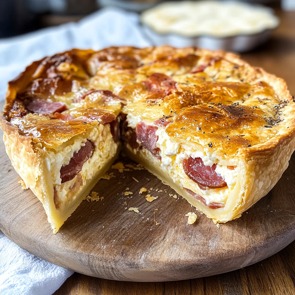 Torta rustica al formaggio e salumi