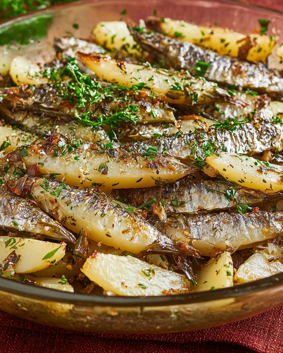 Acciughe e patate dorate