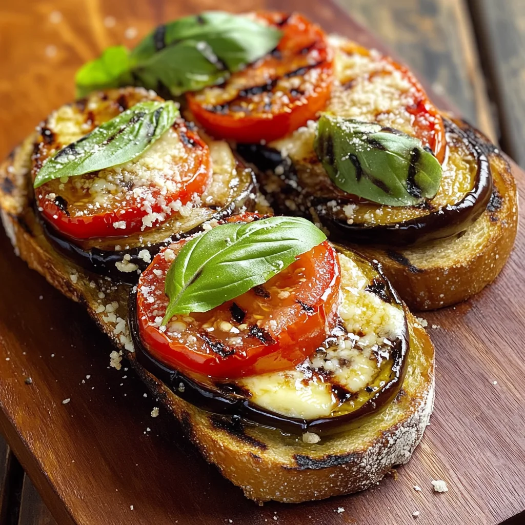 Bruschetta al pomodoro e melanzane