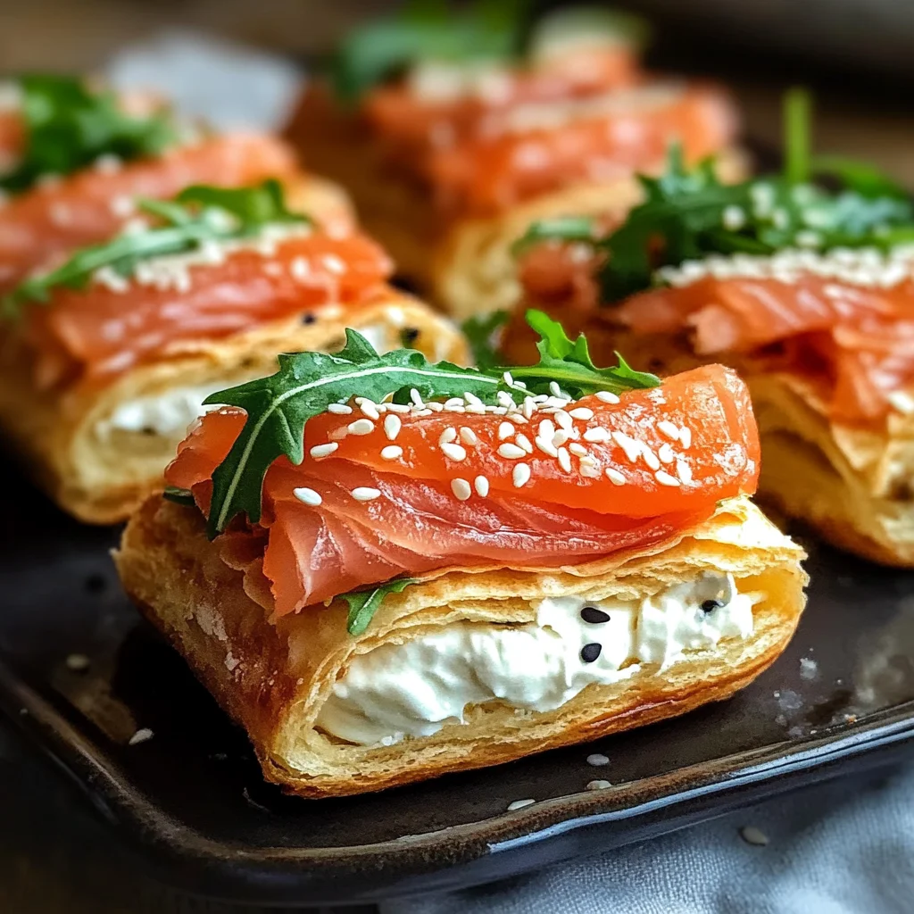 Éclair con salmone e rucola