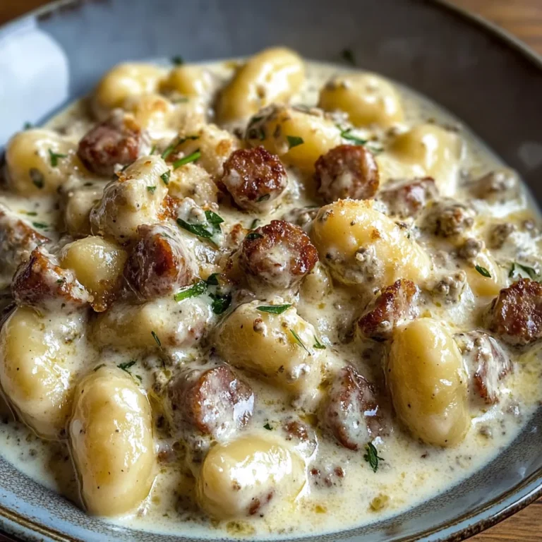 Gnocchi con gorgonzola e salsiccia