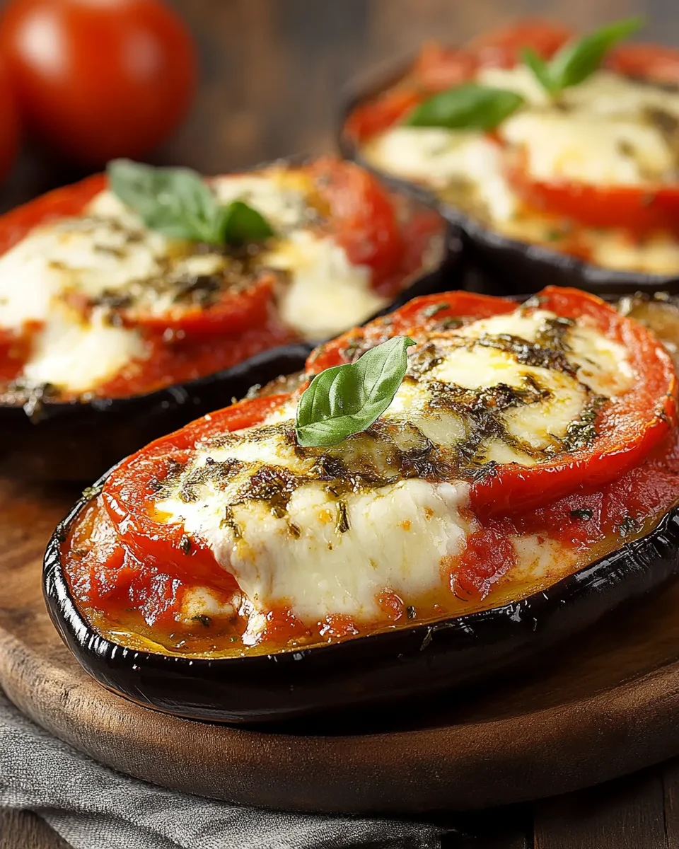 Melanzane ripiene pomodoro e mozzarella