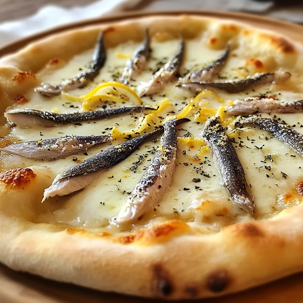 Pizza bianca con alici