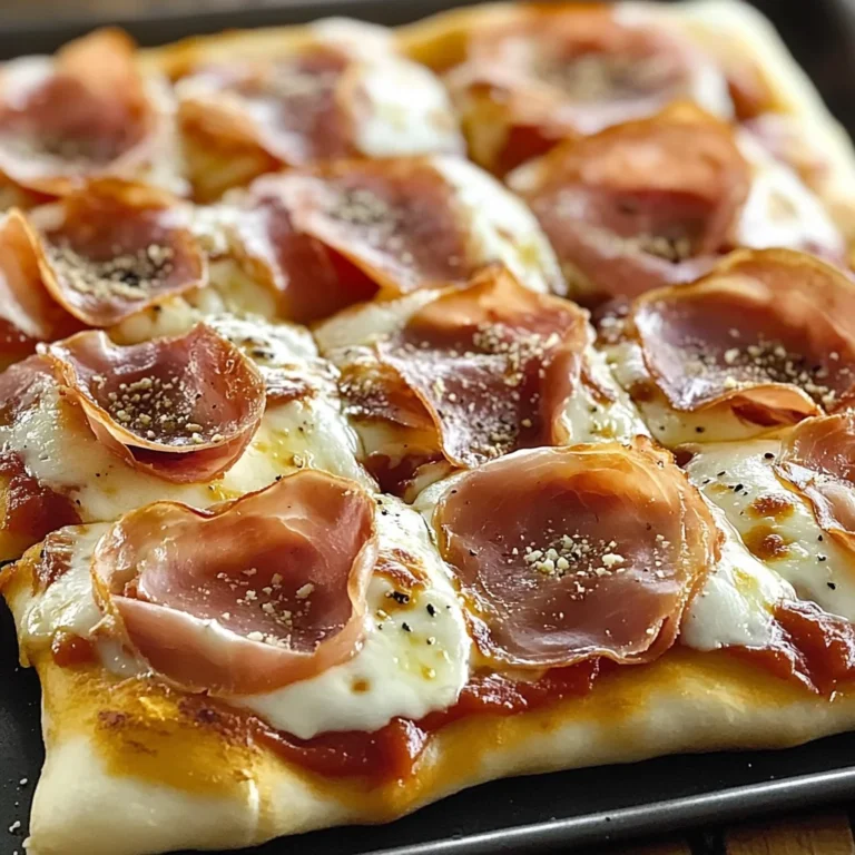 Pizza con prosciutto e mozzarella