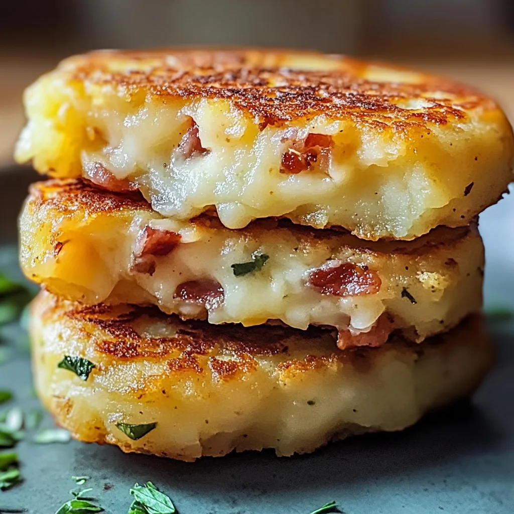 Potato cakes con cheddar e bacon