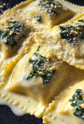 Ravioli di pescatrice con spinaci
