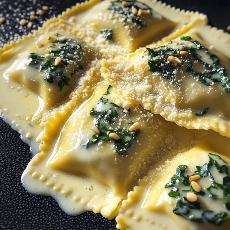 Ravioli di pescatrice con spinaci