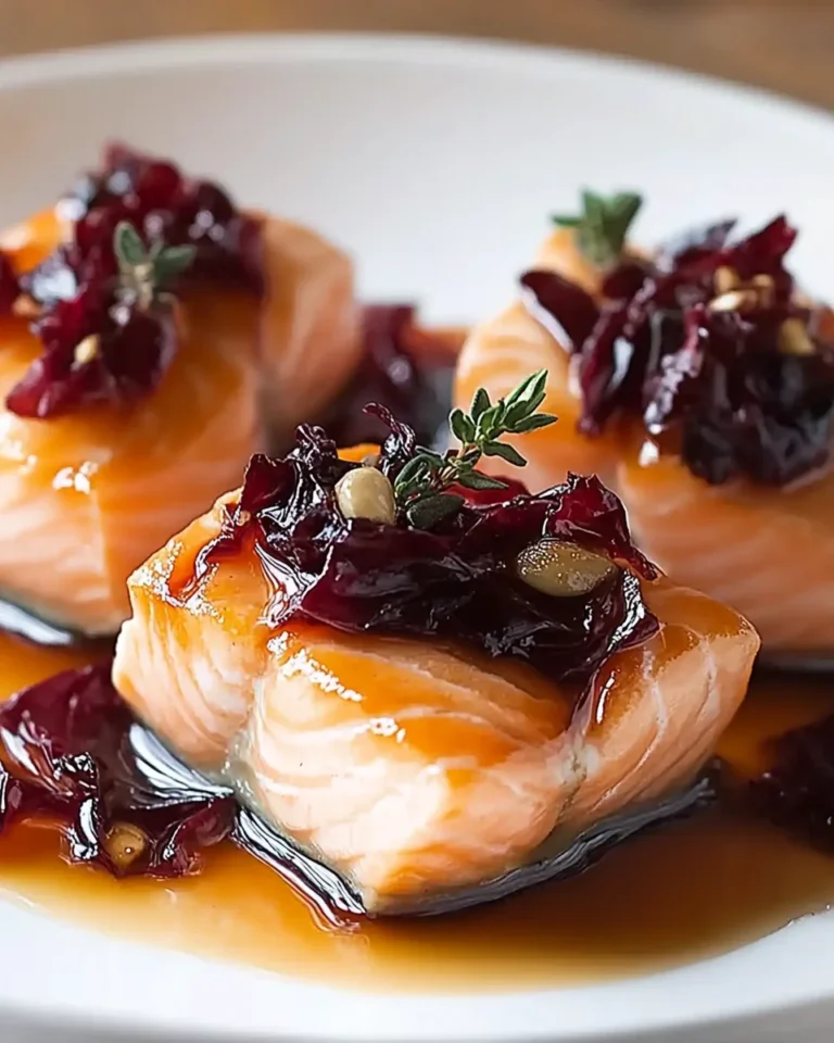 Salmone con radicchio agrodolce