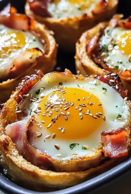 Cestini uova pancetta e formaggio