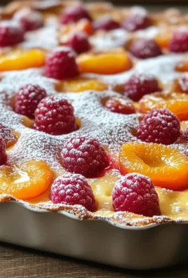 Clafoutis di albicocche e lamponi