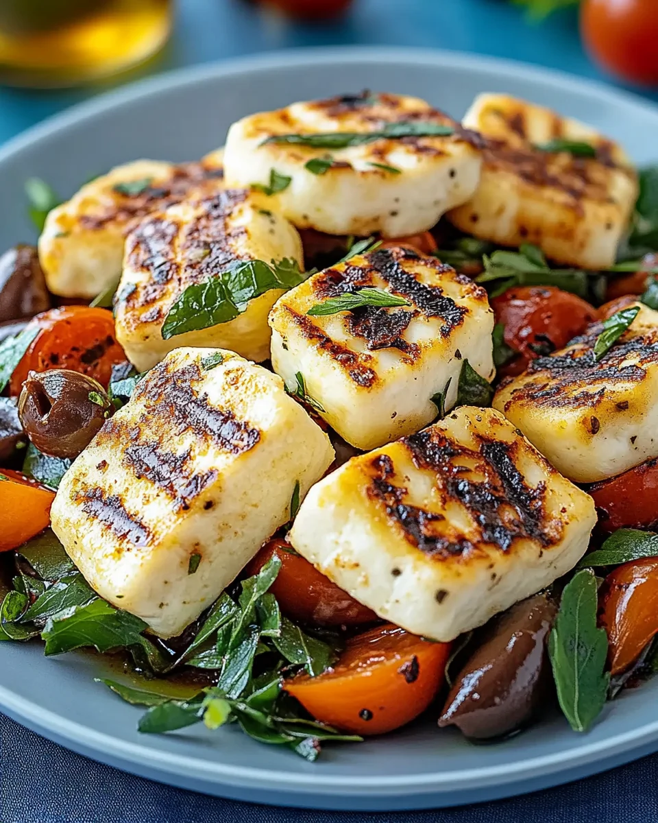 Halloumi piastrato con misticanza
