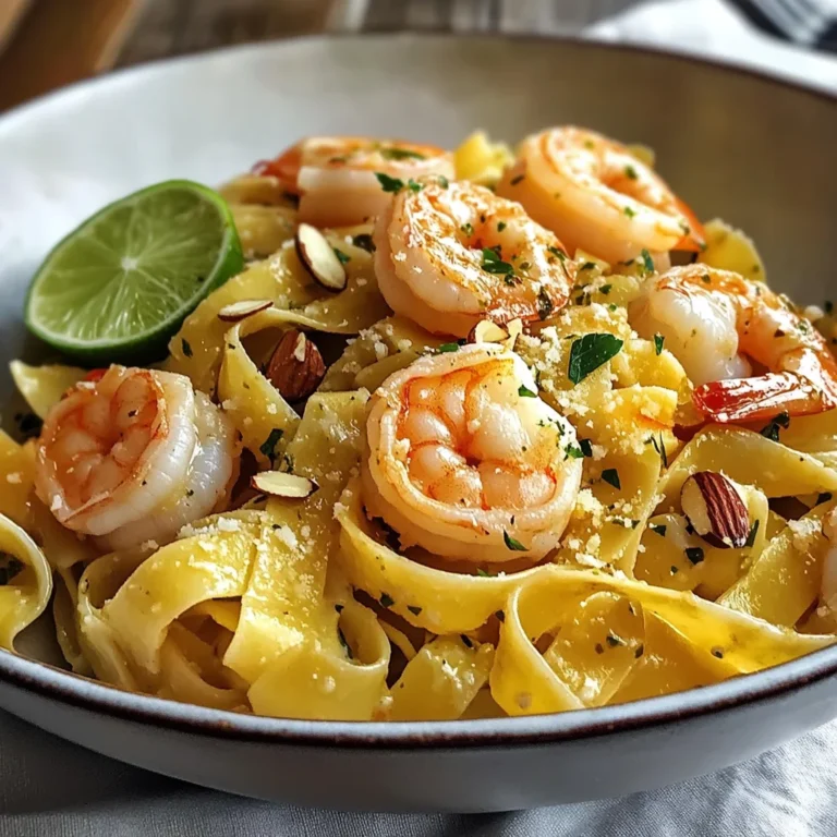 Pappardelle con gamberi e lime