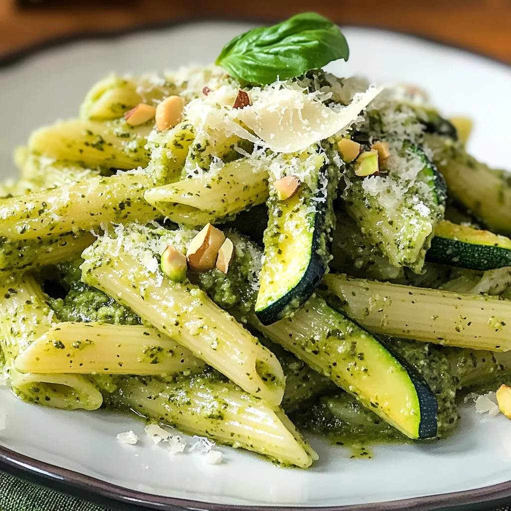 Pasta al pesto con zucchine