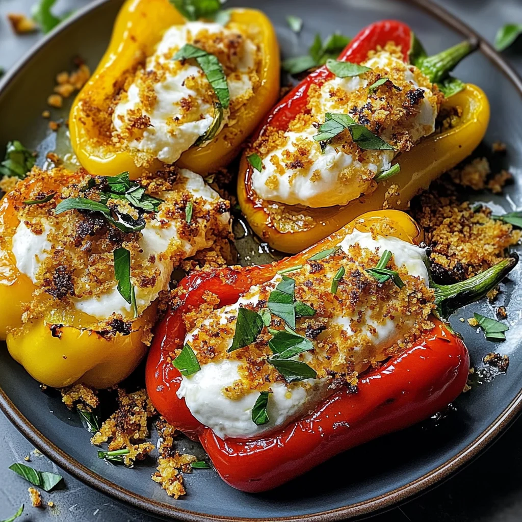 Peperoni con burrata e briciole