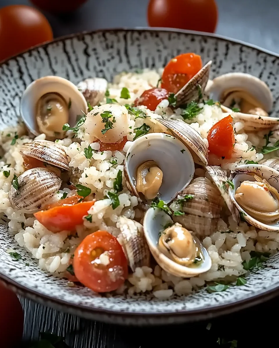 Riso con vongole e pomodorini