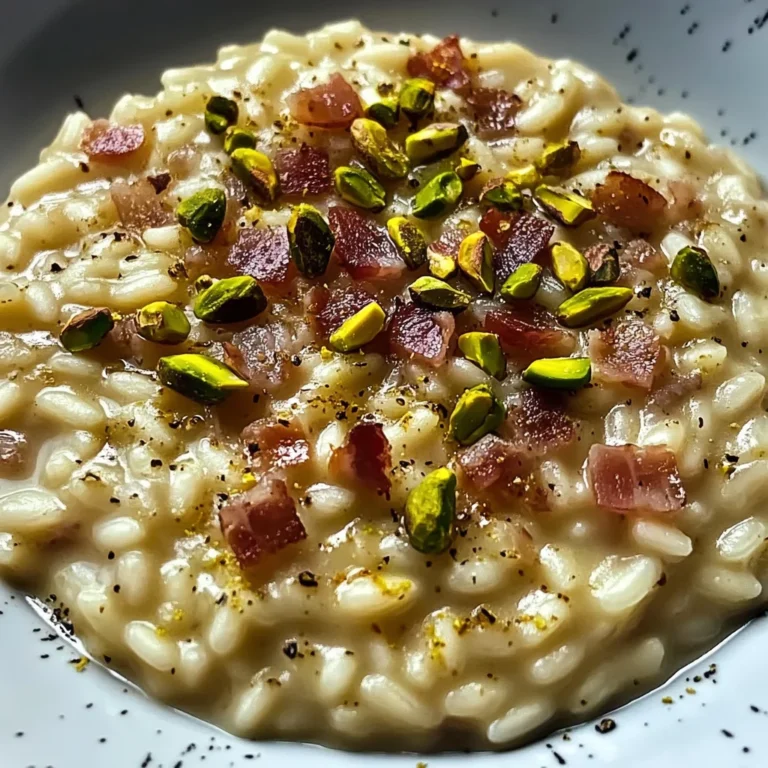 Risotto al pistacchio e pancetta