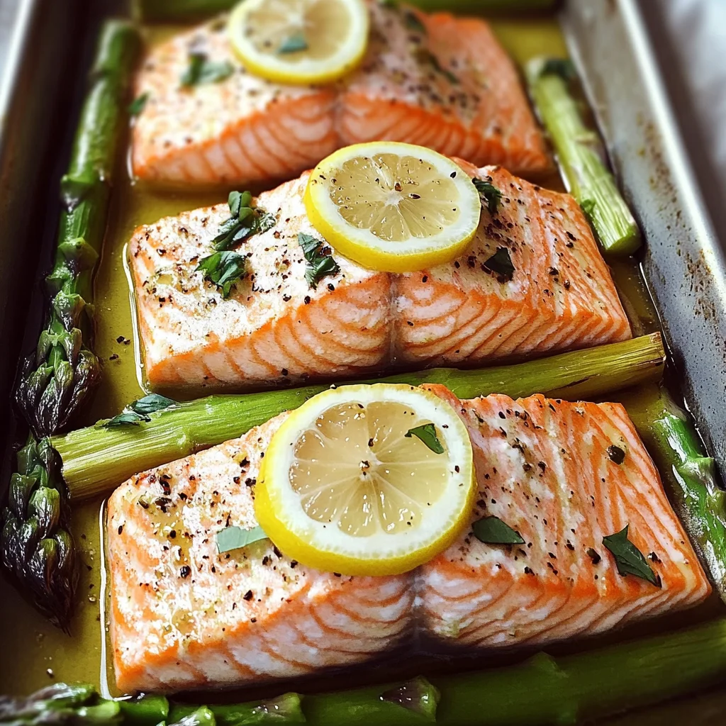 Salmone al forno con asparagi