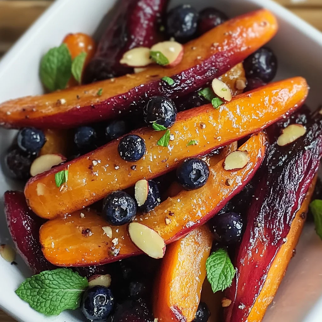 Carote arrostite con mirtilli