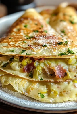 Crepes porri pancetta pecorino
