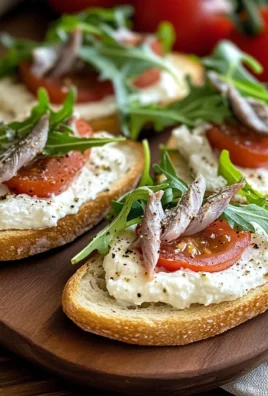 Crostini stracciatella e alici