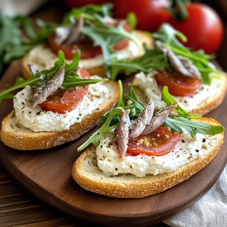 Crostini stracciatella e alici