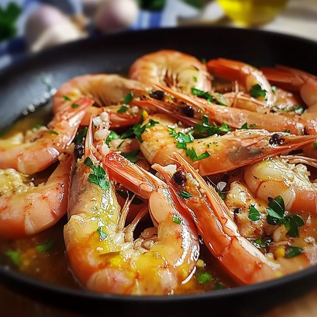 Gamberoni in padella con brandy